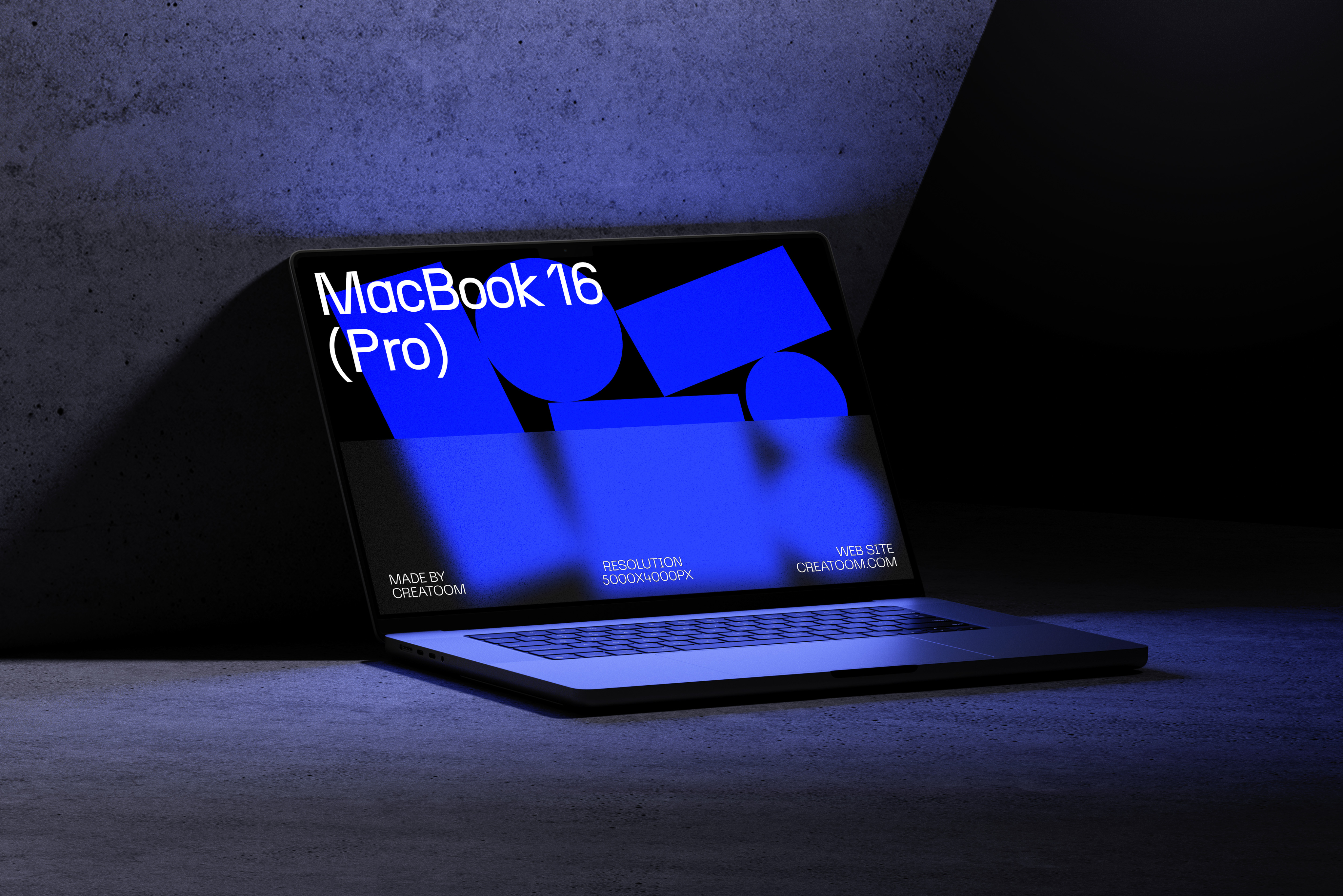 Image placeholder showing a dark blue laptop website case study